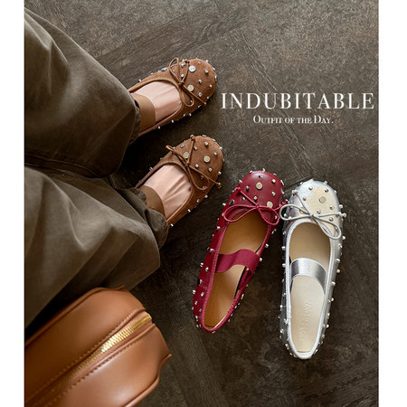 Bow Detail Ballet Flats, Soft Sole for Women