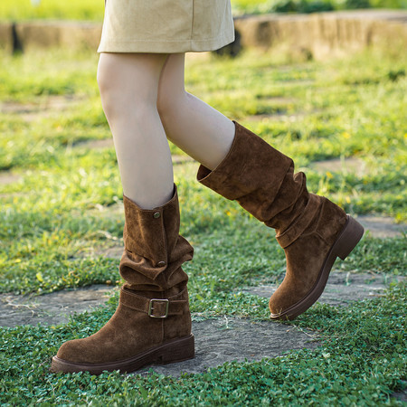High Heel Slouch Boots, Pointed-Toe Wide Calf for Women